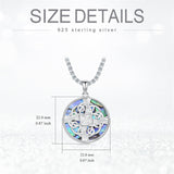 Sterling Silver Moss Agate Abalone Shell St Brigid’s Cross Christian Protection Pendant Necklace