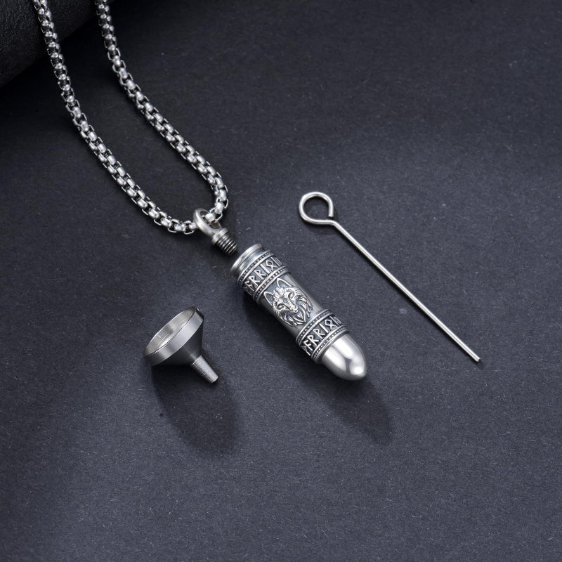 Sterling Silver Bullet Butterfly Rose Dragon Eagle Jesus Urn Necklace for Ashes
