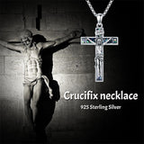 Sterling Silver Turquoise Abalone Shell Oxidation Cross Pendant Necklace