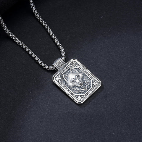 Sterling Silver Eagles Wolf Lion Pendant Necklace For Men with Stainless Steel Chain