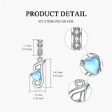 Sterling Silver Moonstone Initial Alphabet Charm Beads
