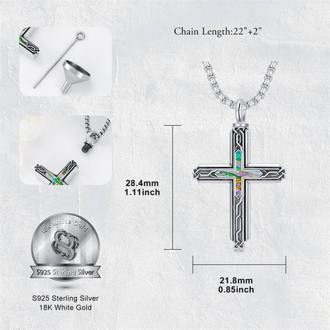Sterling Silver Obsidian Lapis Lazuli Tigers Eye Turquoise Celtic Knot & Cross Urn Necklaces for Ashes