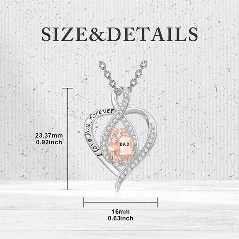 Sterling Silver Father-Daughter Pendant Necklace With Engraved
