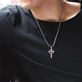 Sterling Silver Wooden Cross Pendant Necklace