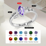 Copper Sterling Silver Personalized Birthstone High School College Class Ring Graduation Memorial Rings Gifts for Her