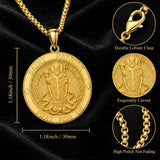 Patron Saint Medal Gold Plated Catholic Pendant Christian Religious Necklace Amulet Jewelry