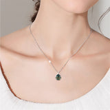 Natural Moss Agate 925 Sterling Silver Pendant Necklace For Birthday Green Gems Engagement Wedding Jewelry Gift Teardrop