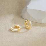 14K Gold Plated Cubic Zircon Hoop Earrings for Women