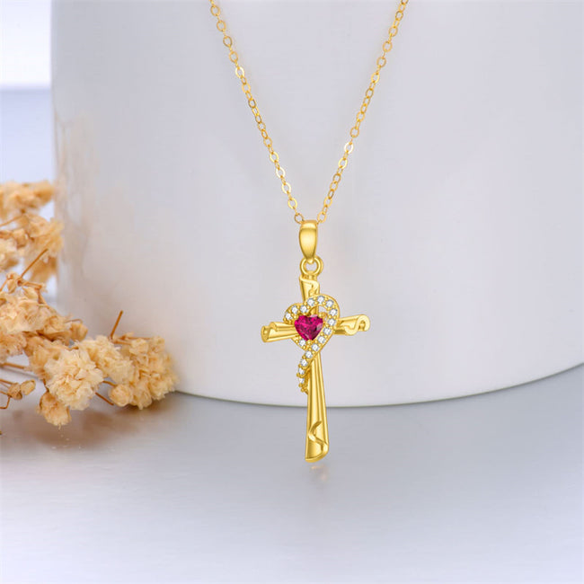 14K Real Gold Cross Necklace for Women Teen Girls,Yellow Gold Crucifix Cross Pendant Necklace Cross Jewelry Gifts for Birthday Christmas Day