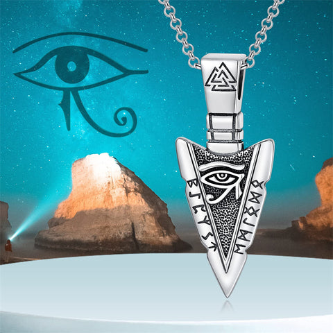 Sterling Silver Viking Arrowhead Pendant Necklace for Men