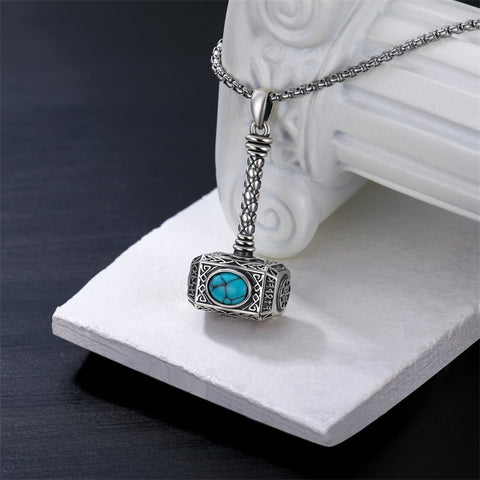 Sterling Silver Thors Hammer Urn Necklace for Ashes