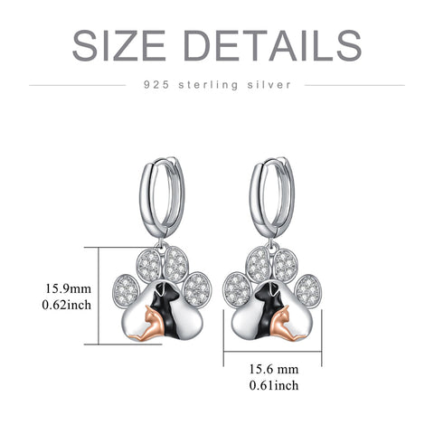 Sterling Silver Bee Butterfly Chicken Chihuahua  Dinosaur Frog Octopus Paw Print Platypus Dangle Earrings