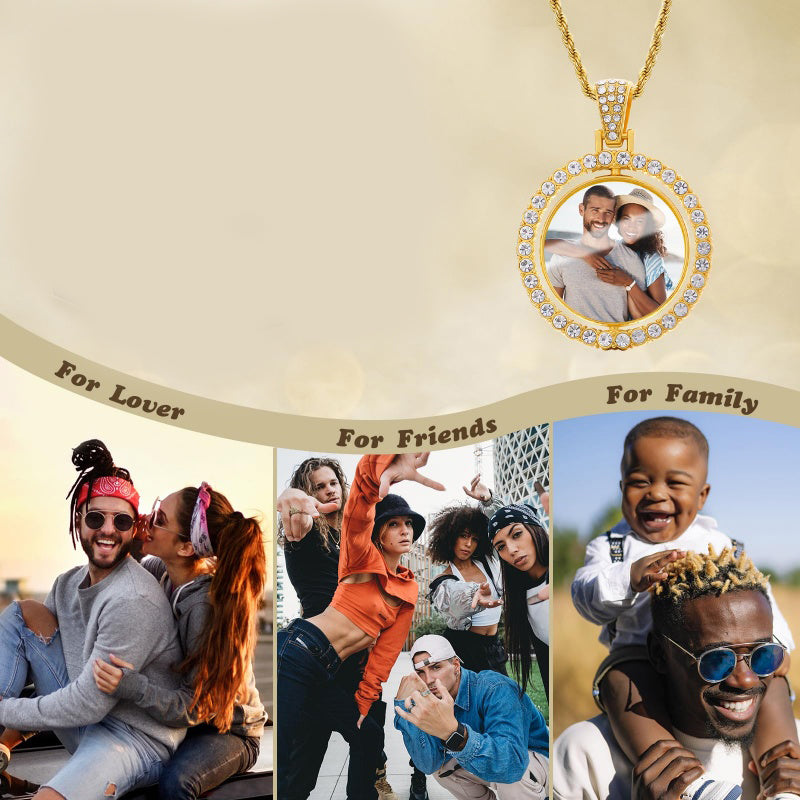 14K Gold Plated Personalized Photo Pendant Necklace Personalized Gift