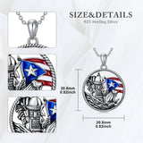 Sterling Silver Butterfly Frog Tree of Life Puerto Rico Flag Pendant Necklace