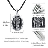 Silver Patron Saint Amulet Necklace St Raphael Jewelry Gift For Men Women