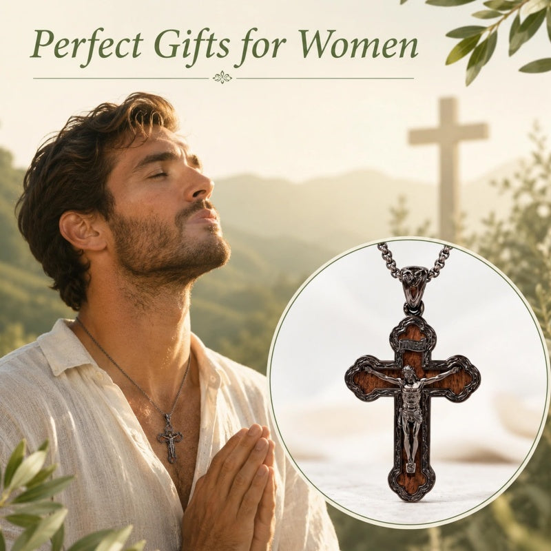 14K Gold Plated Wooden Pendant Necklace Beliefs jewelry