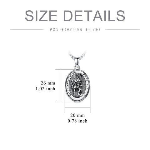 Sterling Silver Saint Joseph St Michael Saint Peter Saint Christopher Religious Pendant Necklace