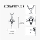 Sterling Silver Cross Christian Pendant Necklace for Men