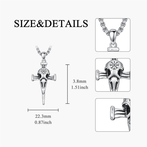 Sterling Silver Cross Christian Pendant Necklace for Men