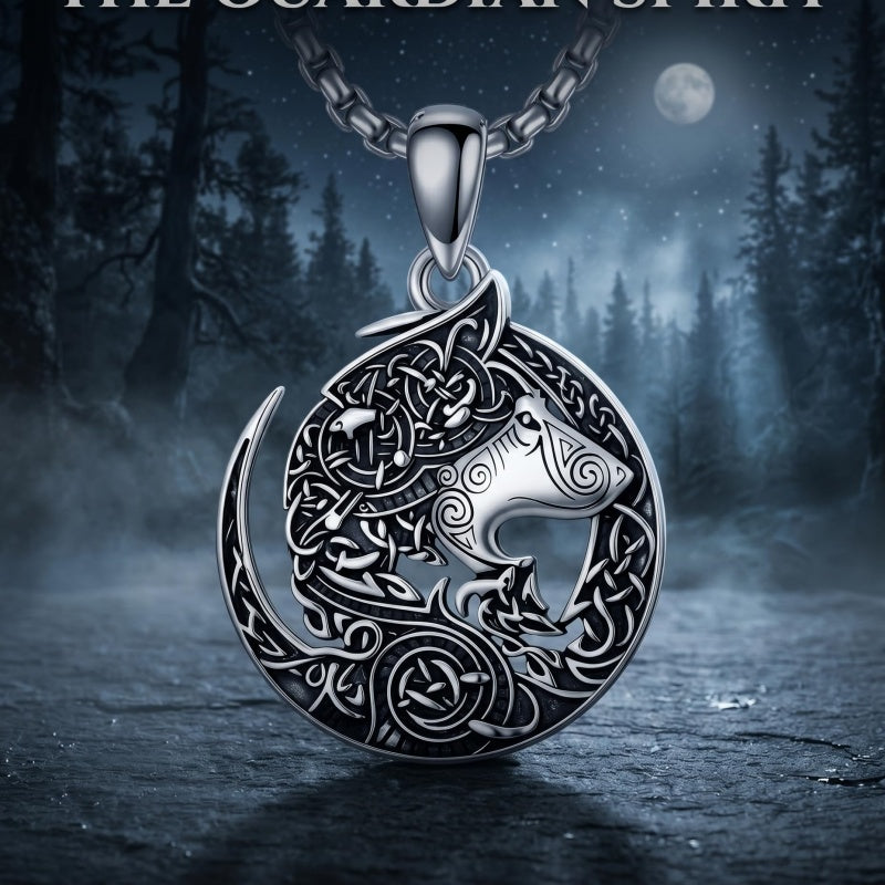Sterling Silver Peace Sign Coexist Peace Symbol Pirate Tree of Life Thor's Hammer Wolf Raven Viking Series Necklace