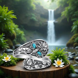Sterling SilverMustard Seed Turtle Ocean Butterfly Dragonfly Turquoise Adjustable  Spoon Ring Spoon Jewelry for Women