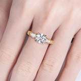 Sterling Silver 3 Stone 3CT/5CT Moissanite Engagement Ring Promise Anniversary Ring for Women