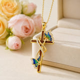 14K Gold Plated Wooden Pendant Necklace Beliefs jewelry