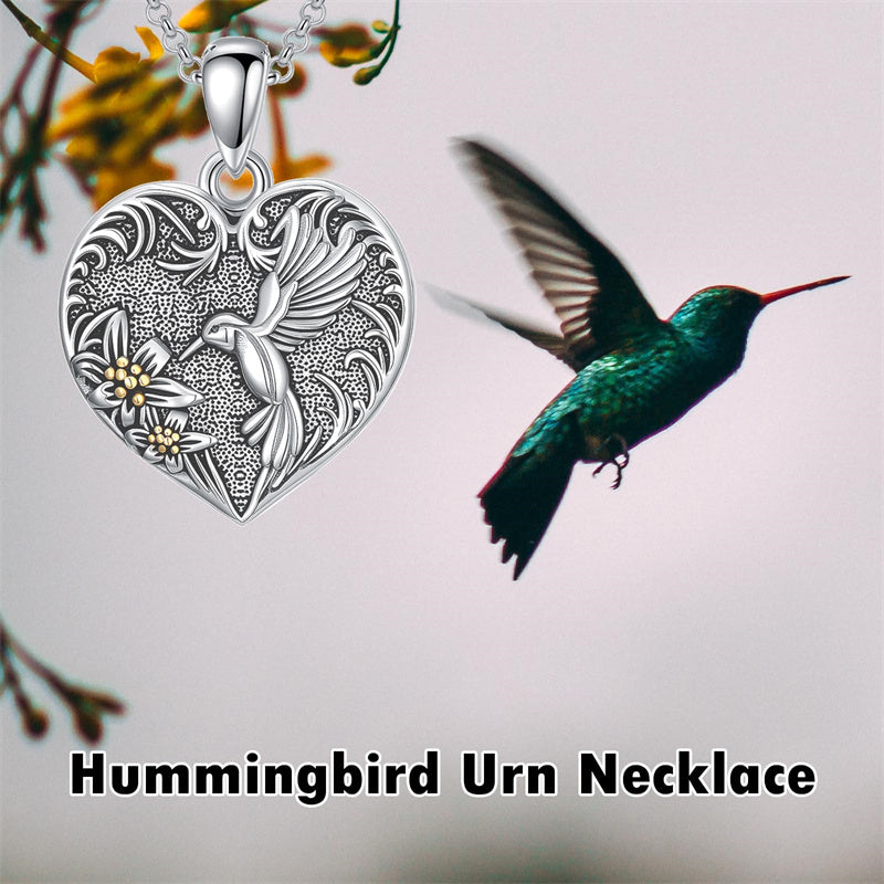 Sterling Silver Heart Rabbit Dog Cat Butterfly Dragonfly Hummingbird Wolf Urn Necklace for Ashes