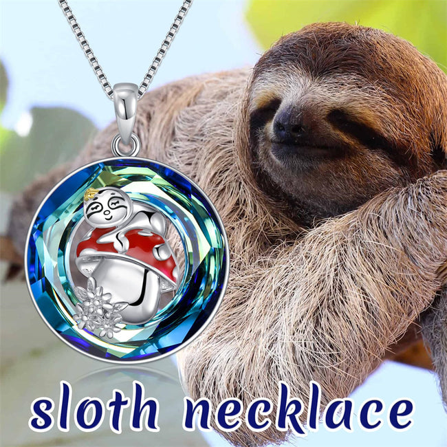 Sloth Pendant Necklace Animals Jewelry Gifts for Women Men for Birthday Christmas