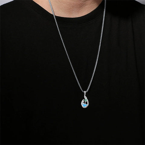 Sterling Silver Hawaiian Beach Fish Hook Pendant Necklace