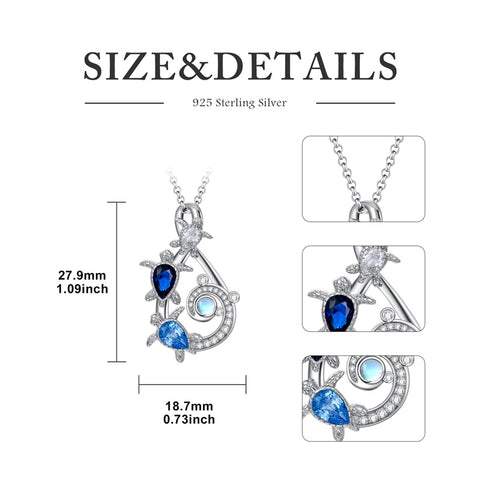 Sterling Silver Infinity Turtle Pendant Necklace