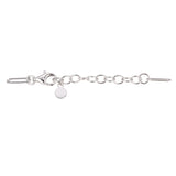 Collection Cubic Zirconia Horizontal Cross Paperclip Chain Link Bracelet in Sterling Silver, 6.25" + 1.5" Extender