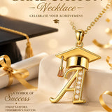 Initial  Graduation 14K Gold Plated Inspiring Grad Pendant Necklace Graduations Jewelry Gifts
