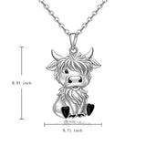 Highland Cow Necklace for Women Sterling Silver Scottish Highland Cow Pendant Scotland Hyland Animal Lover Jewelry