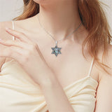 Star of David Necklace Sterling Silver Cross/Chai/Peace Sign/Tree of Life Abalone Shell Jewish Jewelry for Women Men