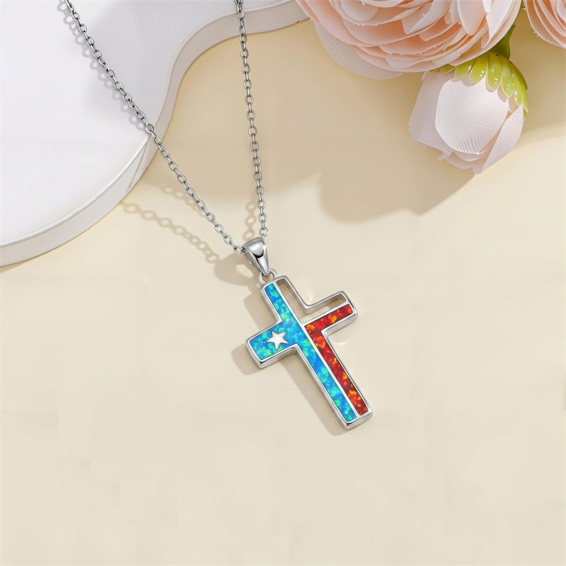 Sterling Silver Cross Pendant Necklace for Women Southwestern Cross Jewelry Gifts