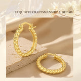 14K Gold Plated Cubic Zircon Hoop Earrings for Women