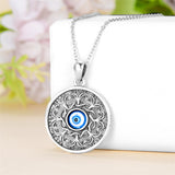 Sterling Silver  Evil Eye Protection Pendant Necklace