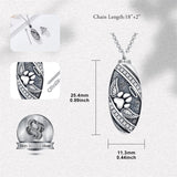 Sterling Silver Oval Paw Prints Dog FootPrints  Heart Rabbit Urn Necklace for Ashes Keepsake Jewelry for Women