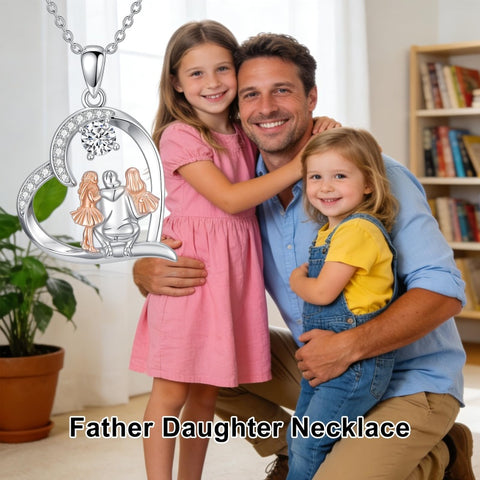 Sterling Silver Tree of Life Father Daughter Sister Pendant Necklace for Women Christmas Gift