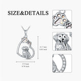 Sterling Silver Paw Print Poodle Corgi French Schnauzer Chihuahua Dachshund Golden Retriever Pug Pendant  Necklace