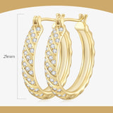14K Gold Plated Cubic Zirconia Huggie Earring