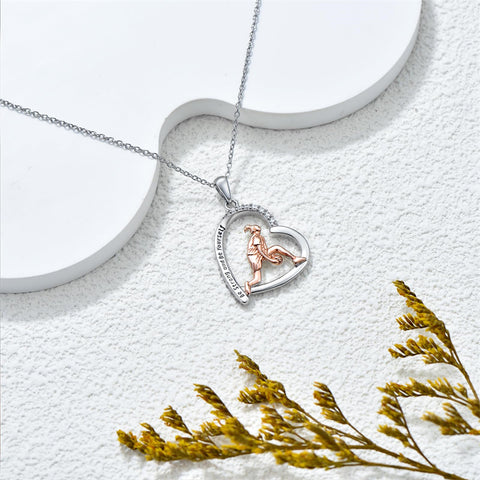 Sterling SIlver Runner Volleyball Tennis Basketball Soccer Inspirational Pendant  Necklace for Women