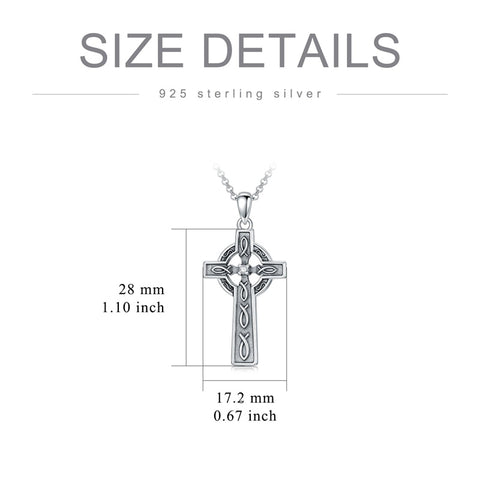 Sterling Silver Wooden Cross Pendant Necklace