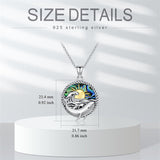 Sterling Silver Abalone Shell Whale Pendant Necklace