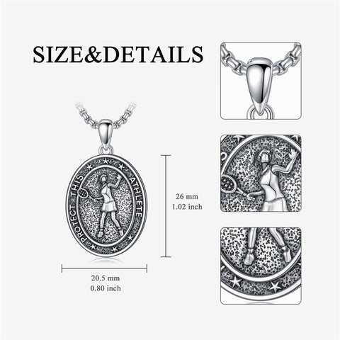 Sterling Silver Baseball Soccer Hockey Football Basketball Taekwondo Tennis Golf Runner Pendant Necklace
