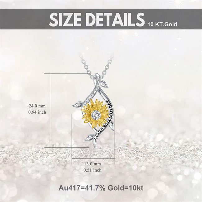 Personalized You are My Sunshine Necklace 10K/14K/18K Gold Sunflower Necklace for Women Heart Infinity Necklace Pendant Jewelry