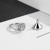 Rose Flower Cremation Urn Ring for Ashes 925 Sterling Silver Cremation Keepsake Ring Jewelry for Women Mom