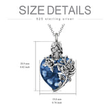 Sterling Silver Heart TearDangle Crystal Rose Cremation Urn Necklace for Ashes