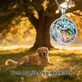 Sterling Silver Abalone Shell Tree of Life Lion Wolf Cat Dog Pendant Necklace